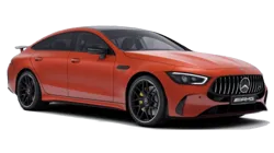 Mercedes-AMG GT 4-Door Coupe in profile, showcasing its aerodynamic design and luxurious high-performance appeal.